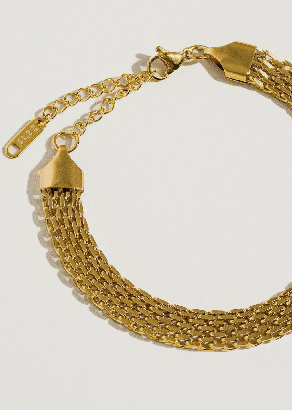 Caden 18 kt gold-non tarnish bold bracelet