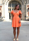 Orange short sleeve mini dress