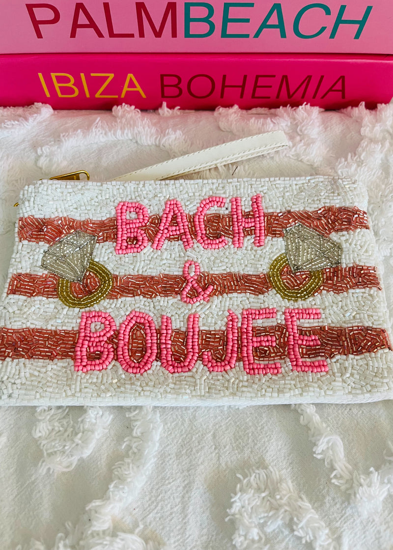 Bach and  Boujee-beaded coin wristlet