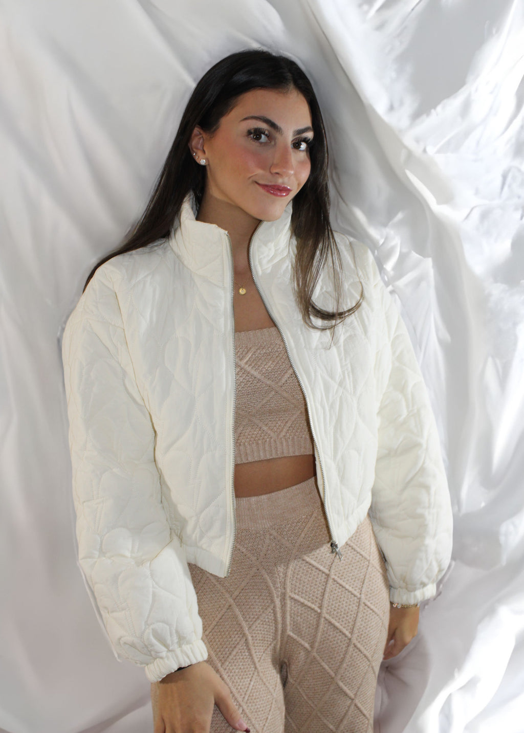Love this quilted crop jacket